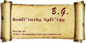 Bodánszky György névjegykártya